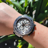 Tissot T141.417.17.011.00 T-Race Chronograph Men’s Watch – White Dial & Black Rubber Strap