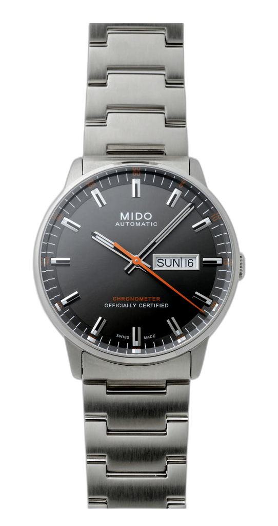 Mido Commander II Automatic Chronometer Grey Dial Silver Steel Strap Watch For Men - M021.431.11.061.01