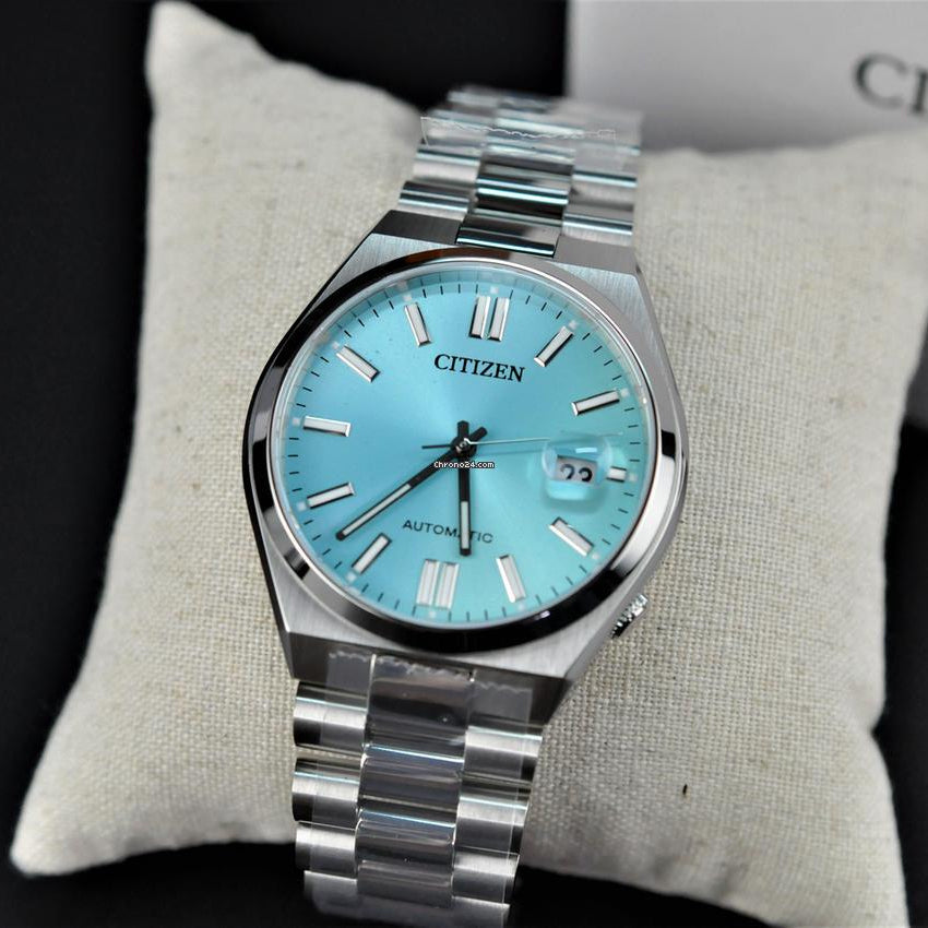 Citizen Tsuyosa NJ0151-88M Men's Automatic Watch – Turquoise Dial with Silver Steel Strap