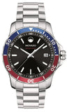Movado 2600152 Series 800 Quartz Men's Watch – Pepsi Black Dial & Silver Steel Strap