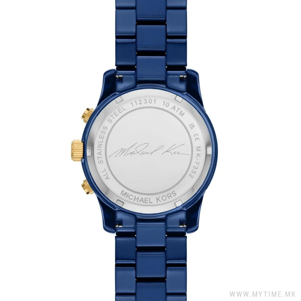 Michael Kors Runway Analog Blue Dial Blue Steel Strap Watch for Women - MK7332