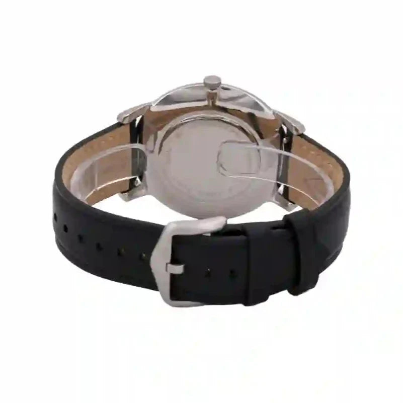 Fossil The Minimalist Three Hand Black Dial Black Leather Strap Watch for Men - FS5398