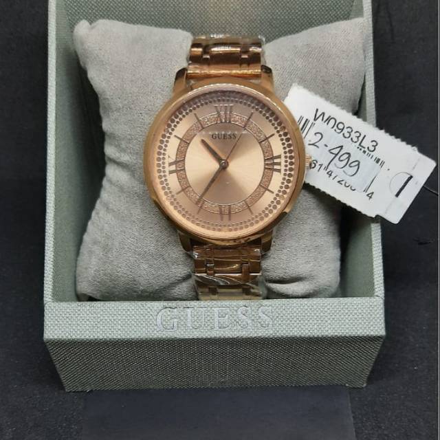 Guess Montauk Rose Gold Dial Rose Gold Steel Strap Watch For Women - W0933L3
