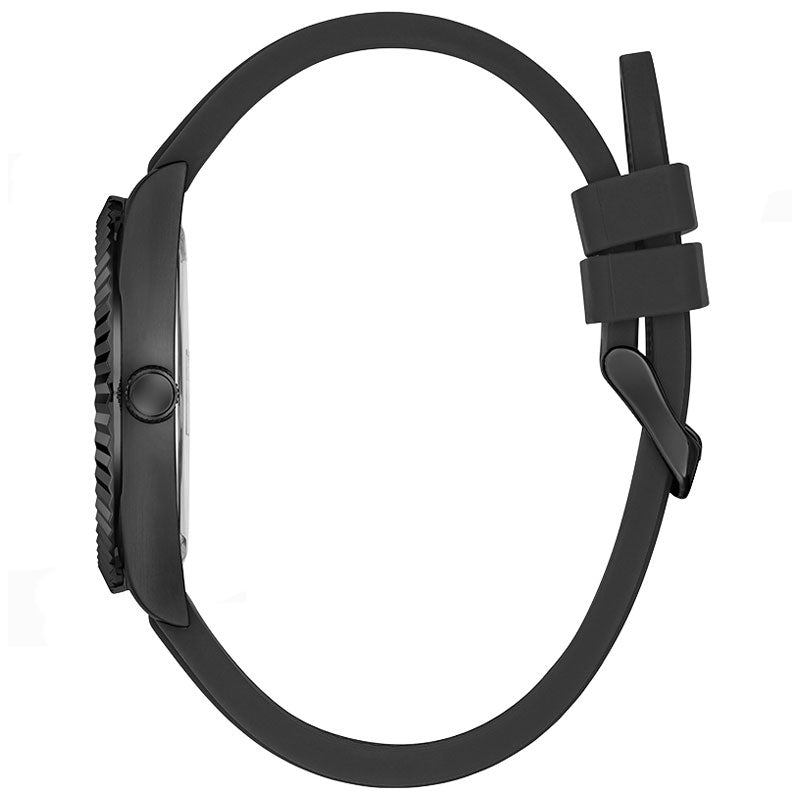 Guess Connoisseur Black Dial Black Silicone Strap Watch For Men - GW0335G1