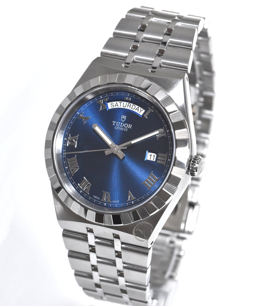 Tudor Royal Automatic Blue Dial Silver Steel Strap Watch for Men - M28600-0005
