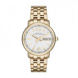 Marc Jacobs Fergus White Dial Gold Steel Strap Watch for Women - MBM8647