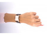 Calvin Klein Window White Dial Brown Leather Strap Watch for Women - K2M23620