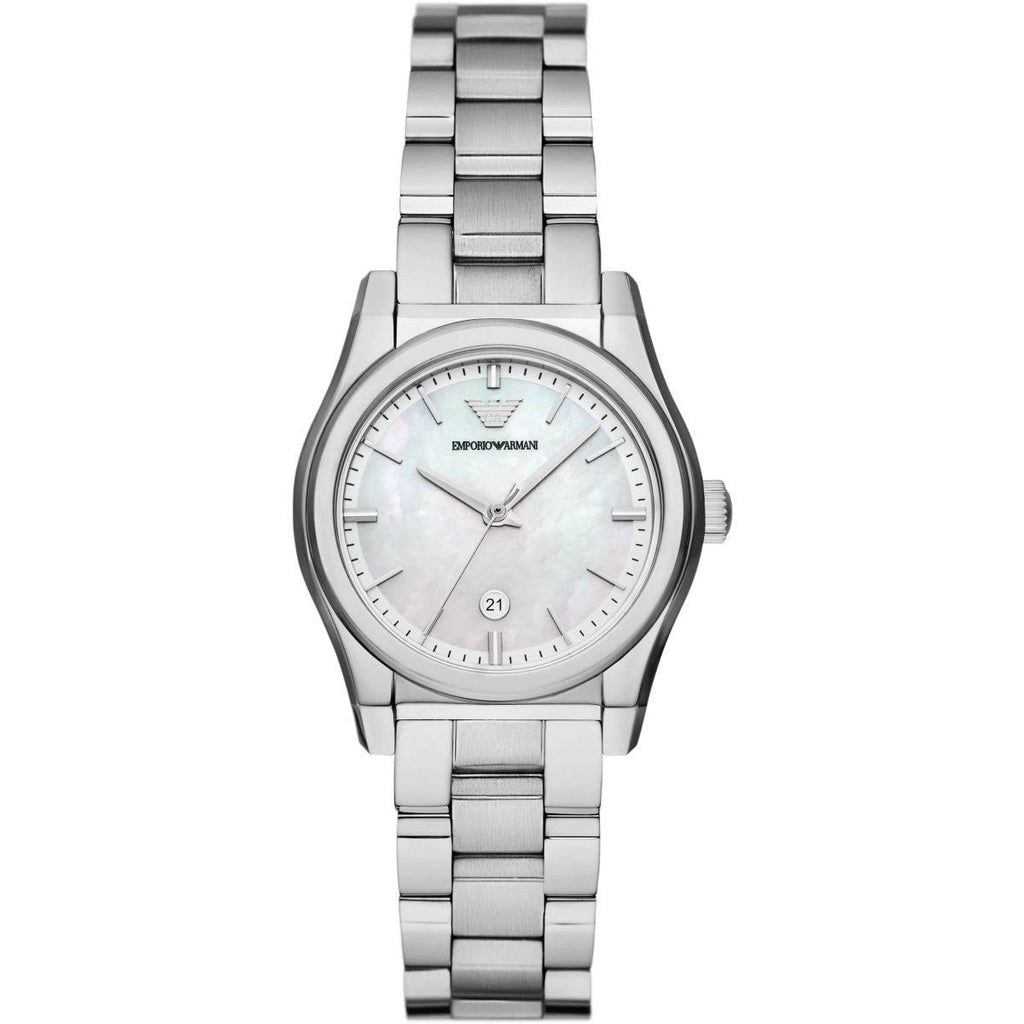 Emporio Armani Federica Mother of Pearl Dial Silver Steel Strap Watch For Women - AR11557