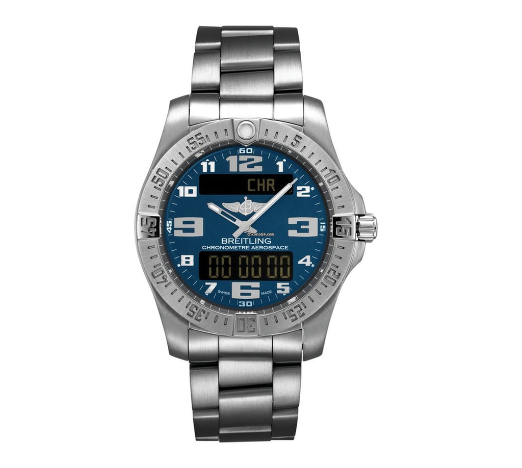 Breitling Aerospace Evo Blue Dial Silver Steel Strap Watch for Men - E79363101C1E1