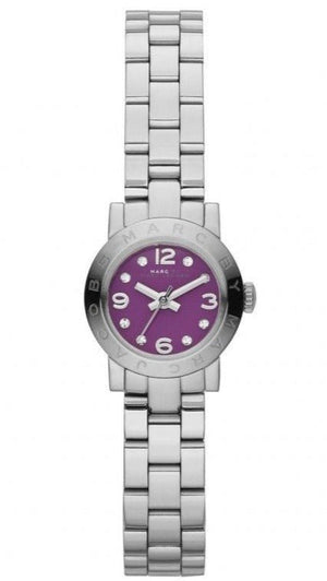 Marc Jacobs Amy Purple Dial Silver Steel Strap Watch for Women - MBM3228