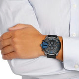 Diesel Mega Chief Chronograph Black Dial Black Nylon Strap Watch For Men - DZ4500