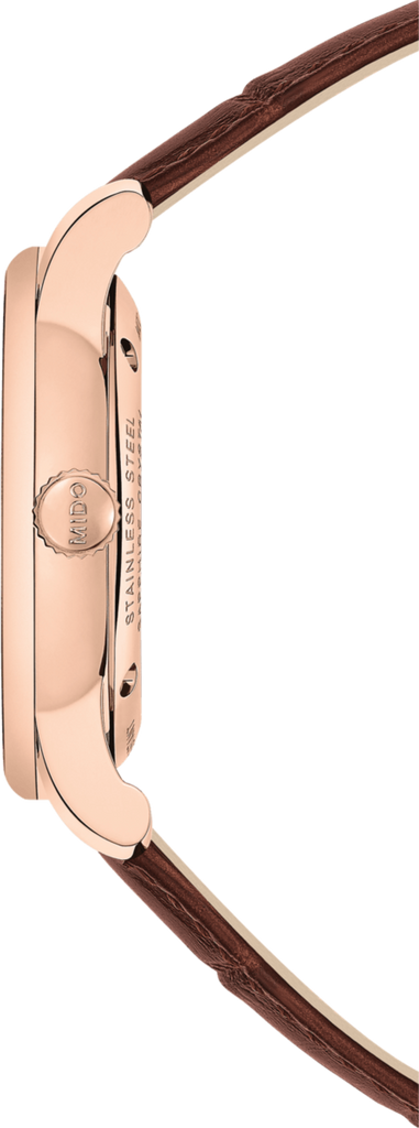 Mido Baroncelli III Automatic Blue Dial Brown Leather Strap Watch For Men - M8600.3.15.8