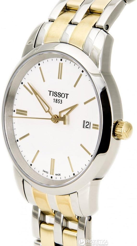 Tissot T Classic Dream White Dial Two Tone Steel Strap Watch for Men - T033.410.22.011.01