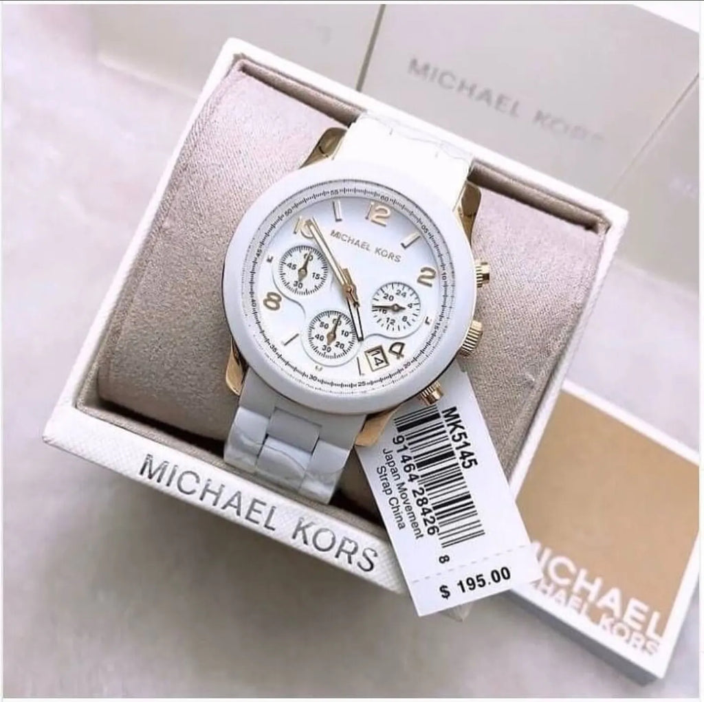 Michael Kors Runway White Dial White Steel Strap Watch for Women - MK5145