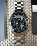 Tag Heuer Formula 1 Chronograph Black Dial Silver Steel Strap Watch for Men - CAZ101H.BA0842