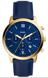 Fossil FS5790 Neutra Chronograph Men’s Watch – Blue Dial & Blue Leather Strap