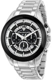 Maserati R8873612059 Traguardo Chronograph Men’s Watch – Black Dial & Silver Steel Strap