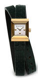 Gucci YA128525 G-Frame Double Women's Watch – Mother of Pearl Dial & Green Leather Strap