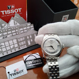 Tissot T108.208.11.117.00 Ballade Powermatic 80 Automatic Women's Watch – Mother of Pearl Dial & Silver Steel Strap
