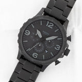 Fossil Nate Chronograph Black Dial Black Steel Strap Watch for Men - JR1401