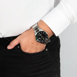 Maserati SFIDA Chronograph Black Dial Silver Steel Strap Watch For Men - R8853140005