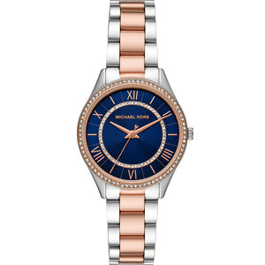 Michael Kors Lauryn Three-Hand Blue Dial Two Tone Steel Strap Watch for Women - MK4738