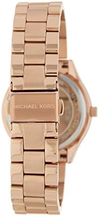 Michael Kors Mini Slim Runway Rose Gold Dial Rose Gold Steel Strap Watch For Women - MK3457