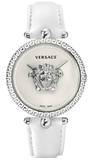 Versace VCO010017 Palazzo Empire Quartz Women's Watch – White Dial & White Leather Strap