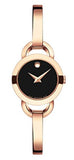 Movado 0607065 Rondiro Quartz Women's Watch – Black Dial & Rose Gold Steel Bracelet (22mm)