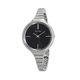 Calvin Klein Lively Black Dial Silver Steel Strap Watch for Women - K4U23121