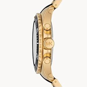 Michael Kors Everest Chronograph Black Dial Two Tone Steel Strap Watch For Men - MK8979