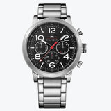 Tommy Hilfiger Jake Chronograph Black Dial Silver Steel Strap Watch for Men - 1791234