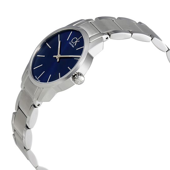 Calvin Klein City Blue Dial Silver Steel Strap Watch for Women - K2G2314N