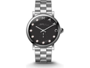 Marc Jacobs Blade Black Dial Silver Steel Strap Watch for Women - MBM8672