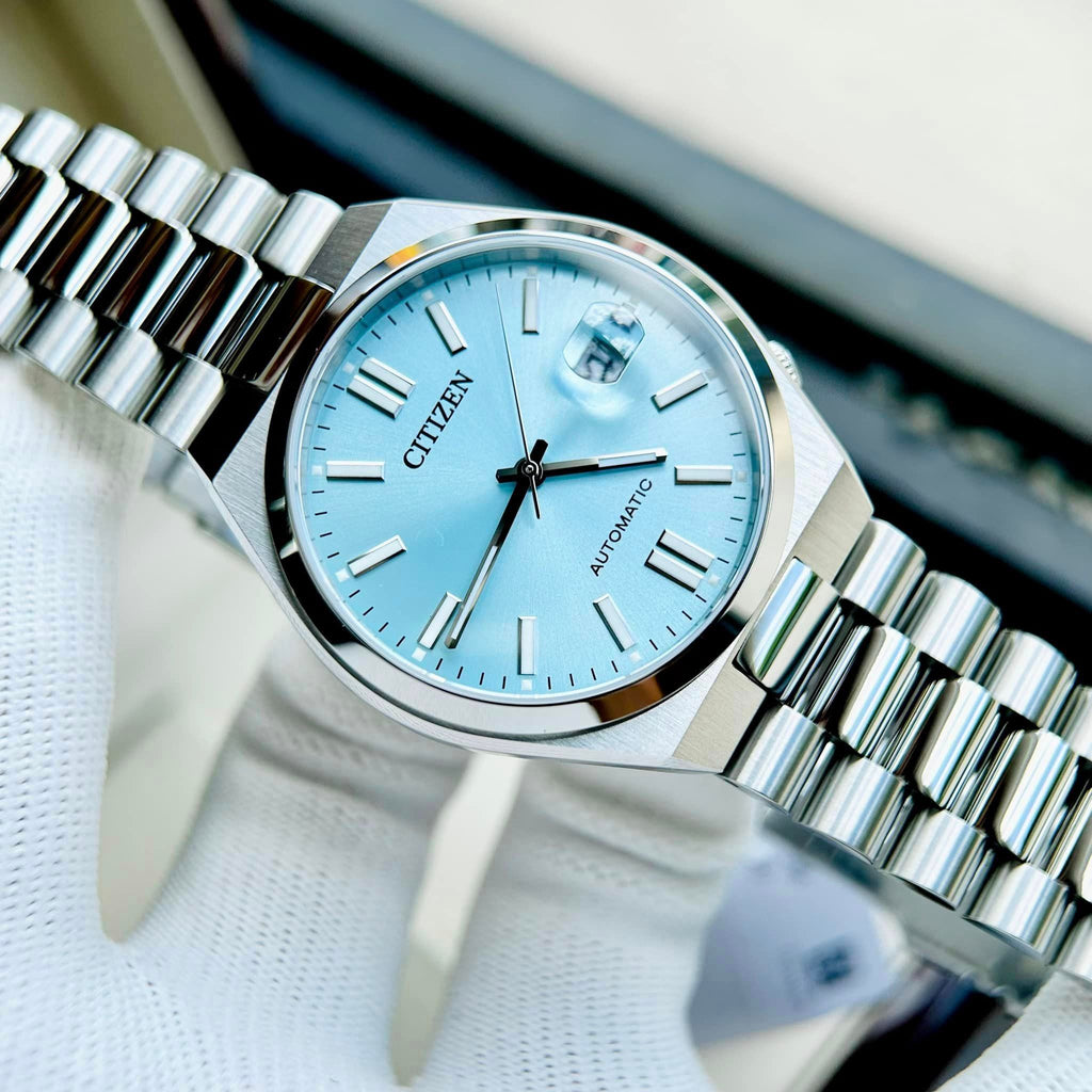 Citizen Tsuyosa NJ0151-88M Men's Automatic Watch – Turquoise Dial with Silver Steel Strap