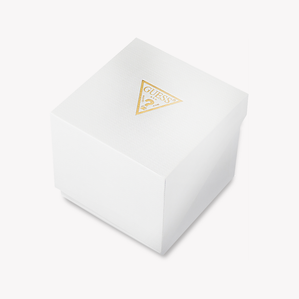 Guess GW0606L1 Cubed Analog Women’s Watch – Silver Dial & Silver Steel Strap