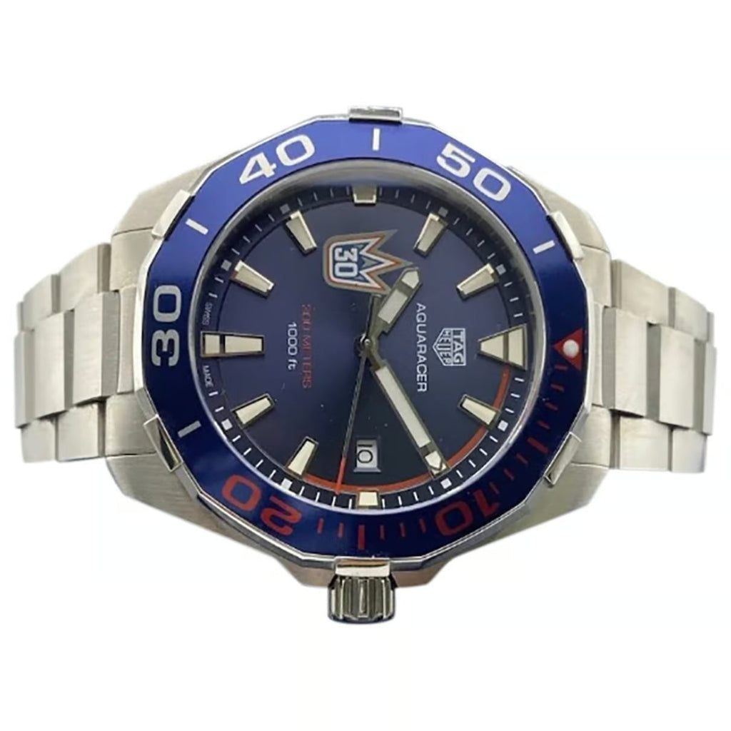 Tag Heuer Aquaracer Henrik Lundqvist Special Edition Blue Dial Silver Steel Strap Watch for Men - WAY101J.BA0746