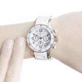 Marc Jacobs Rock Chronograph White Dial White Silicone Strap Watch for Women - MBM2546