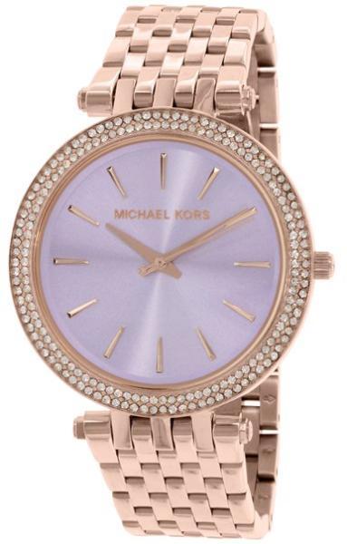 Michael Kors Darci Purple Dial Rose Gold Steel Strap Watch for Women - MK3400