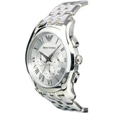 Emporio Armani Velente Chronograph Quartz Silver Dial Silver Steel Strap Watch For Men - AR1702