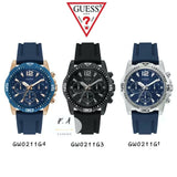 Guess Commander Blue Dial Blue Rubber Strap Watch for Men - GW0211G1