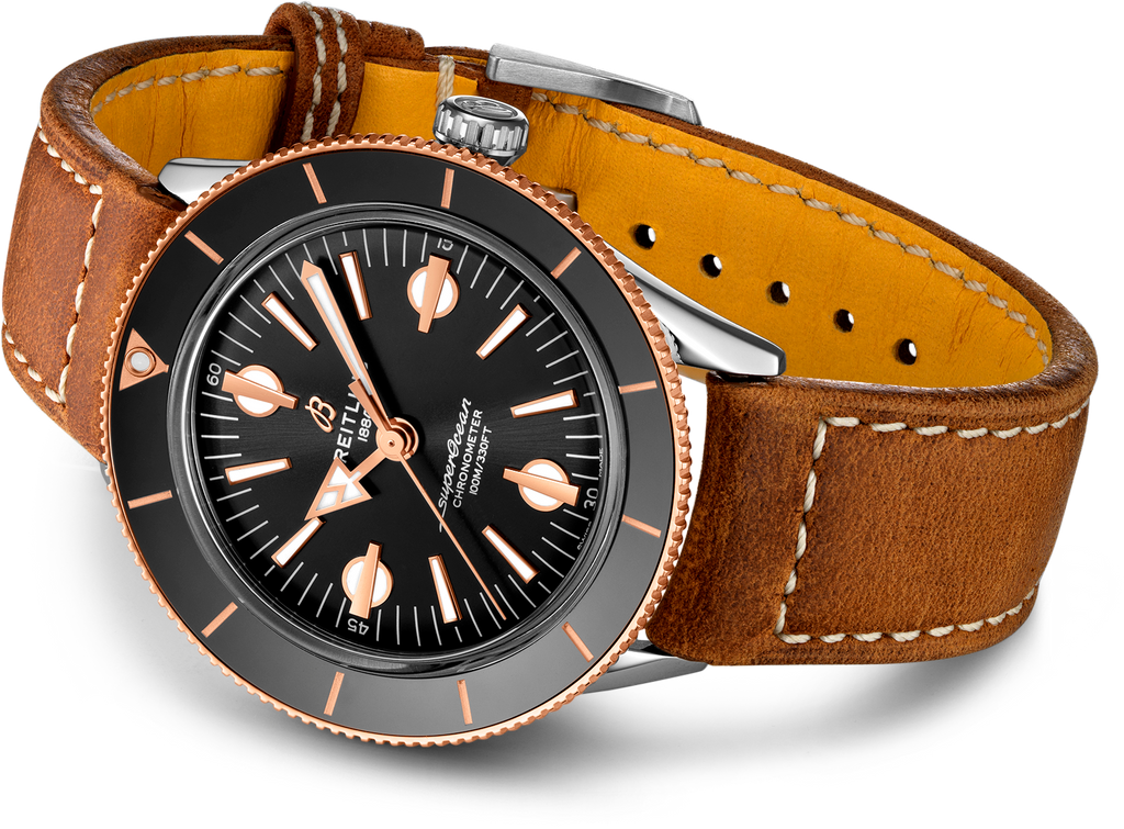 Breitling Superocean Heritage '57 Black Dial Brown Leather Strap Watch for Men - U10370121B1X1