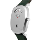 Gucci Grip Silver Dial Green Leather Strap Unisex Watch - YA157412