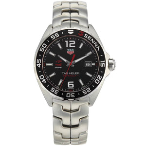 Tag Heuer Formula 1 Senna Limited Edition Black Dial Silver Steel Strap Watch for Men - WAZ1012.BA0883