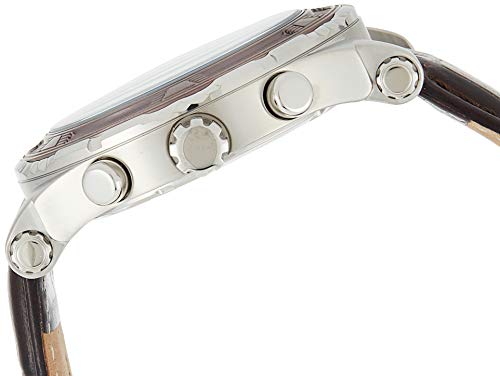 Guess Pinnacle Chronograph Quartz Blue Dial Brown Leather Strap Watch For Men - W0673G1