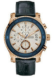 Guess W0673G6 Pinnacle Men's Watch – White Dial & Blue Leather Strap with Chronograph