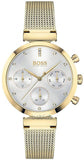 Hugo Boss 1502552 Flawless Women's Watch – White Dial & Gold Mesh Bracelet