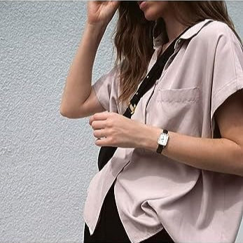 Daniel Wellington DW00100434 Quadro Women's Watch – White Dial & Black Leather Strap