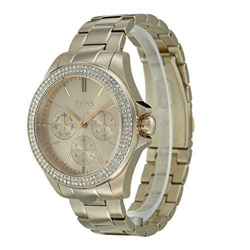 Hugo Boss Premiere Rose Gold Dial with DIamonds Rose Gold Steel Strap Watch for Women - 1502443