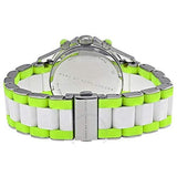 Marc Jacobs Rock Chronograph White Dial White & Green Silicone Strap Watch for Women - MBM2592